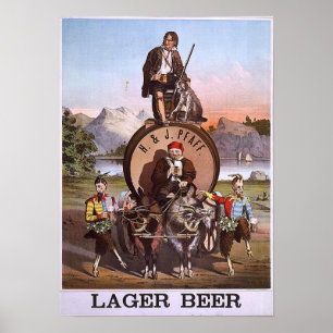 Poster H & J Pfaff Lager beer