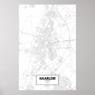 Poster Haarlem, Pays-Bas (noir sur blanc)