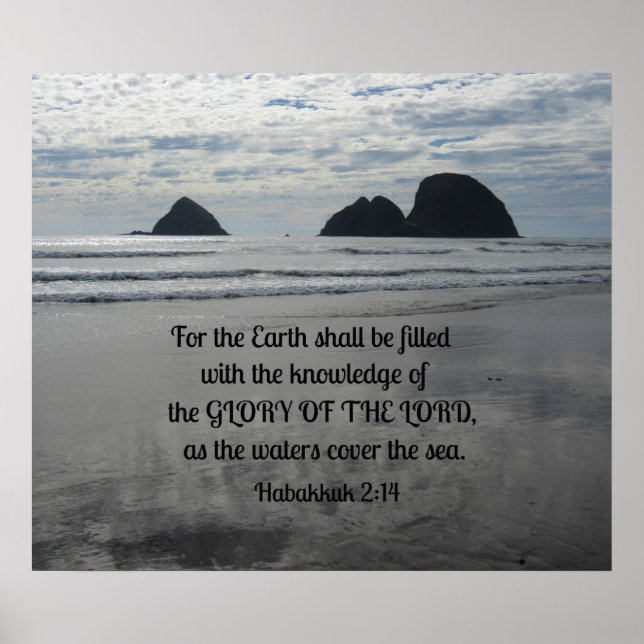 Poster Habakkuk 2:14 Car la terre sera remplie de.. (Devant)