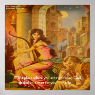 Poster Hafiz "Le Cercle de Dieu" Citation de la sagesse