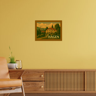 Poster Hagen Allemagne Art de Ville