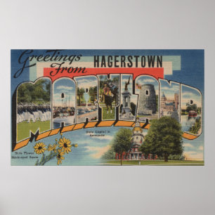 Poster Hagerstown, le Maryland - grandes scènes de lettre