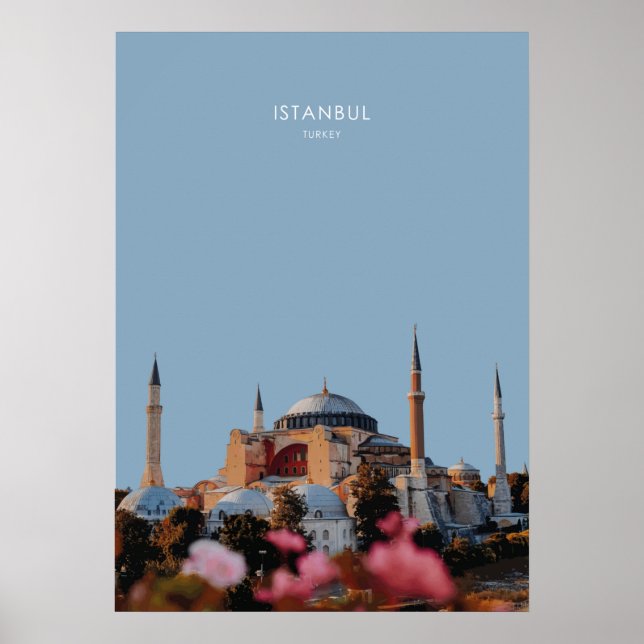 Poster Hagia Sofia, Istanbul Travel Artwork (Devant)