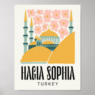 Poster Hagia Sophia Istanbul Turquie Voyage floral