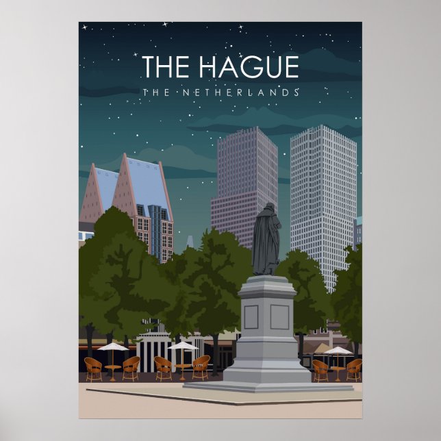 Poster Hague Netherlands Vintage Travel (Devant)