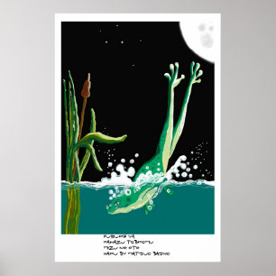 Poster Haiku de grenouille de Basho