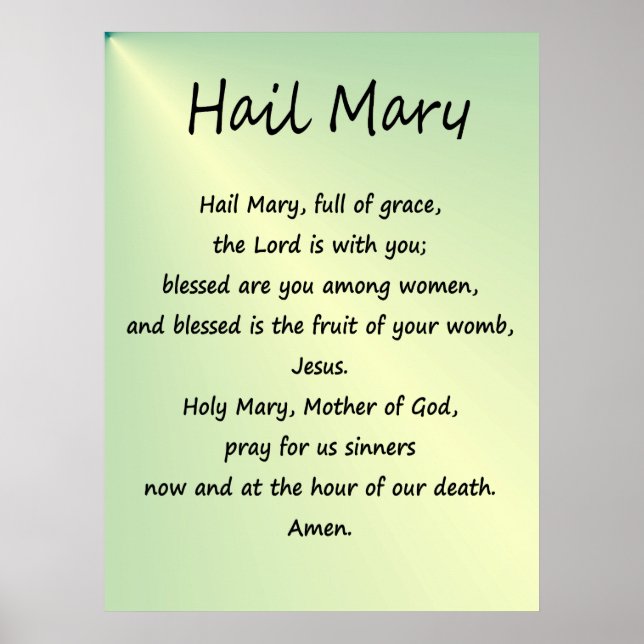 Poster ~ Hail Mary Christlich Gebet (Vorne)