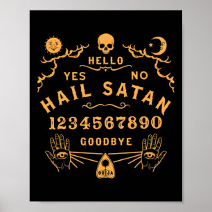 Poster Hail Satan Occulte Horreur Athéiste Wiccan Satanic