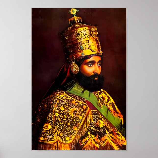 Poster Haile Selassie HIM Jah Rastafari Kunstdruck (Devant)