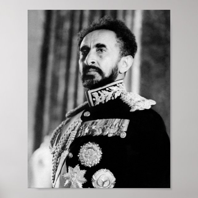 Poster Haile Selassie Lion Rasta Solomon Jah Rastafari (Devant)