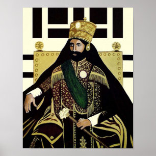 Poster Haile Selassie Lion Rasta Solomon Jah Rastafari