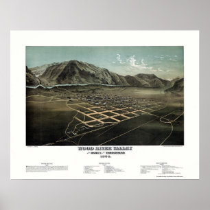 Poster Hailey - Wood River, ID Carte panoramique - 1884