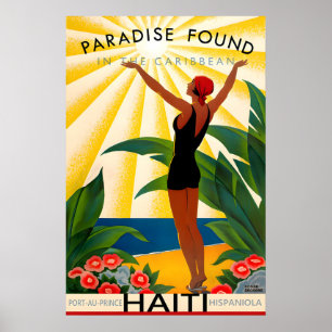 Poster Haïti Caraïbes Tropical Antilles Voyage