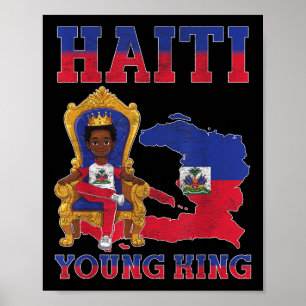 Poster Haïti Jeune Roi Drapeau Jour Melanin Pour Blac