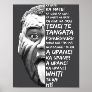 Poster Haka Nouvelle-Zélande Maori Nouvelle-Zélande Fans 