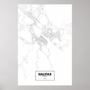 Poster Halifax (Nouvelle-Écosse) (noir sur blanc)