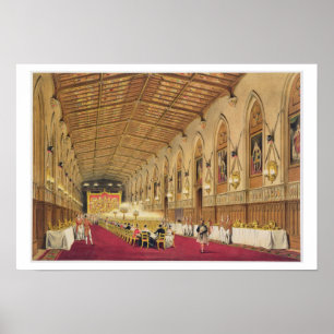 Poster Hall de St George, château de Windsor, 1838