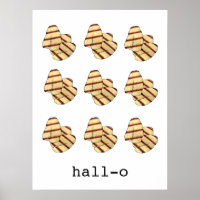 Hall-o Bonjour Halloumi Fromage Drôle Foodie Art