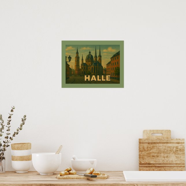 Poster Halle Germany City Art (Cuisine)