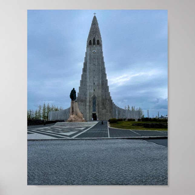 Poster Hallgrimskirkja Church Reykjavik Islande Photo (Devant)