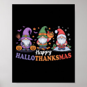 Poster Hallothanksmans Pour Gnomes Lover Thanksgiving Chr