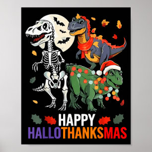 Poster Hallothanksmas Halloween Thanksgiving Christmas Di