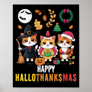 Poster Hallothanksmas Joyeuses Filles Thanksgiving Hallow