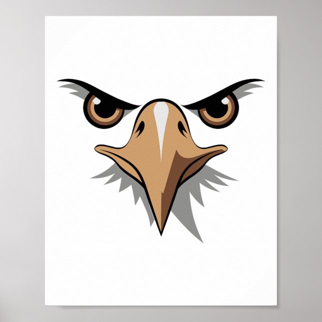 Poster Halloween Aigle chauve visage costume enfants mign (Devant)