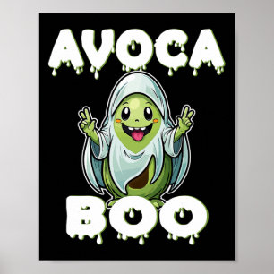 Poster Halloween Avocado Pun Ghost Costume Drôle Veggie A