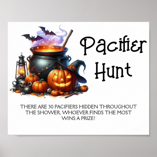Poster Halloween Baby est Brewin Pacifier Hunt Shower Gam (Devant)