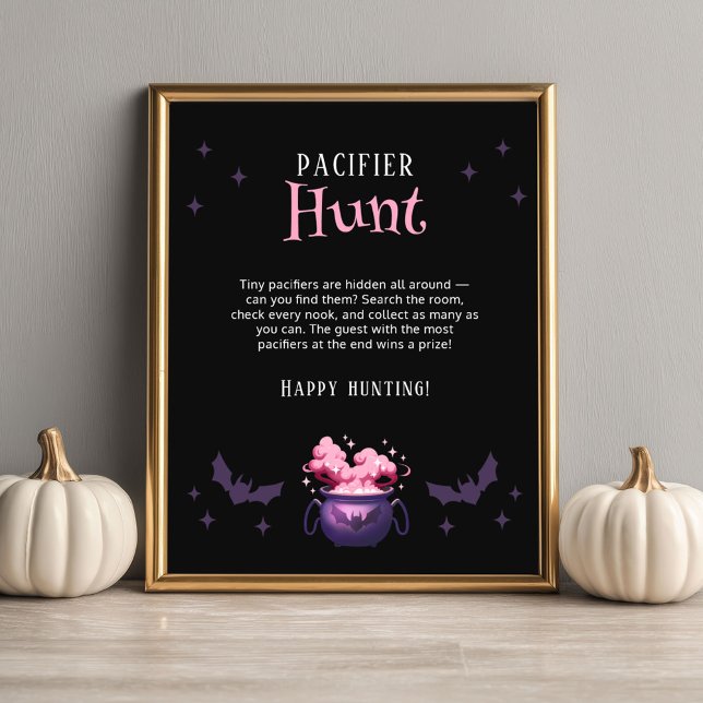 Poster Halloween Baby Shower Pacifier Hunt Game (Créateur téléchargé)