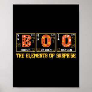 Poster Halloween Boo School Chimie Physique Nerd Pumpki