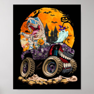 Poster Halloween Boys Dinosaur T rex Dino Citrouilles