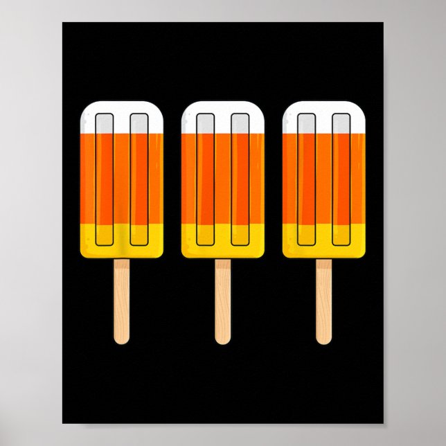 Poster Halloween Candy Corn Fun Glace Crème Popsicles (Devant)