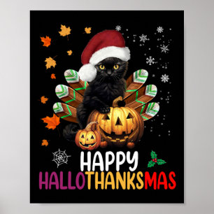 Poster Halloween Chat Noir Halloween Hallothanksmas Joyeu