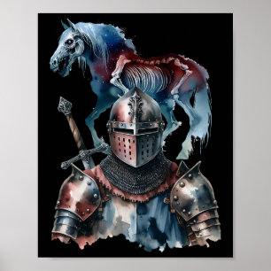 Poster Halloween Chevaliers Médiévaux Chevaliers Chevalie