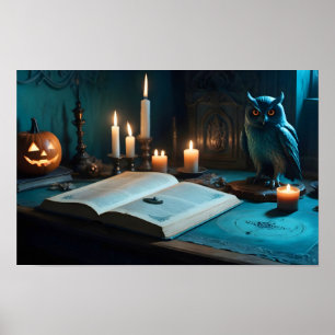 Poster Halloween Chouette Citrouille mignonne Éffrayante