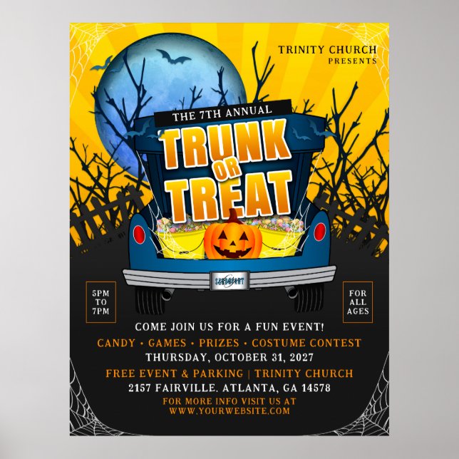 Poster Halloween Church Trunk ou Treat Event (Devant)