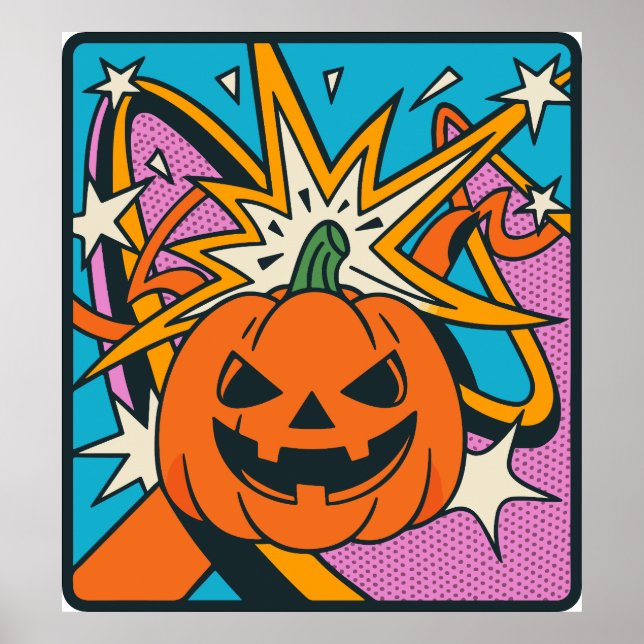 Poster Halloween citrouille clipart PNG, éffrayant jack o (Devant)