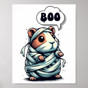 Poster Halloween Cochon De Guinée Mignonne Et Éffrayante