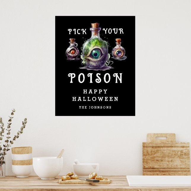 Poster Halloween Cocktail Party Choisissez votre poison (Cuisine)