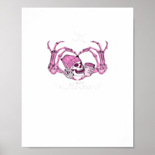 Poster Halloween Coeur crâne mains Skeleton Beanie Design