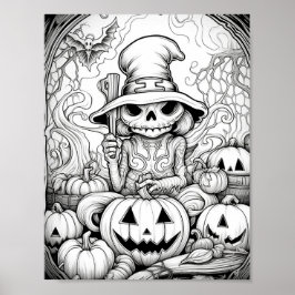 Poster Halloween Coloration adulte