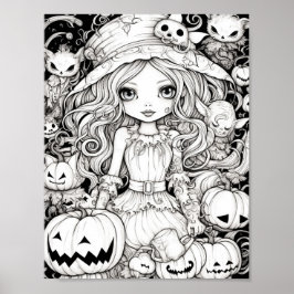Poster Halloween Coloration adulte