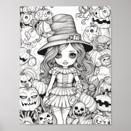 Poster Halloween Coloration adulte