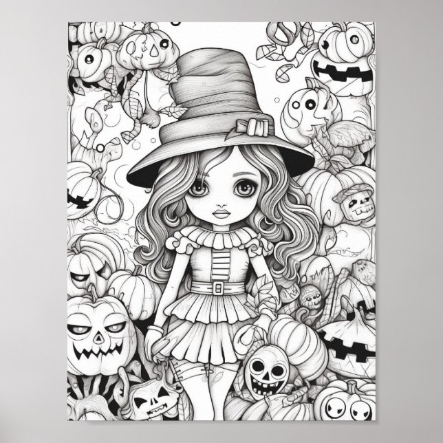 Poster Halloween Coloration adulte (Devant)