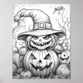 Poster Halloween Coloration adulte