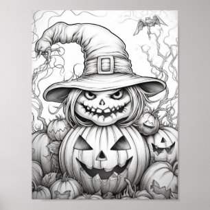 Poster Halloween Coloration adulte