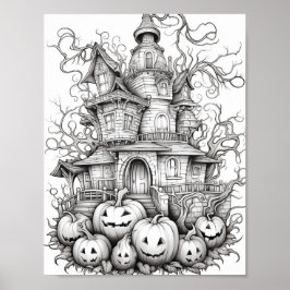Poster Halloween Coloration adulte