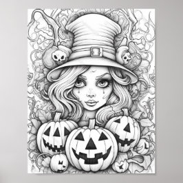 Poster Halloween Coloration adulte